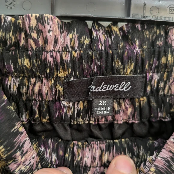 Madewell Georgette Crinkle Black Maxi Skirt Size 2X Blurred Blooms Plus - Picture 7 of 8